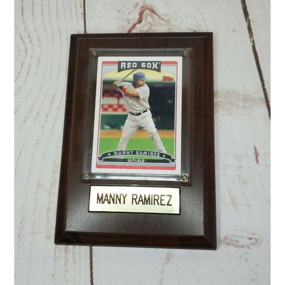 Boston Red Sox 2006 Manny Ramirez Topps Baseball Card Wall Plaque